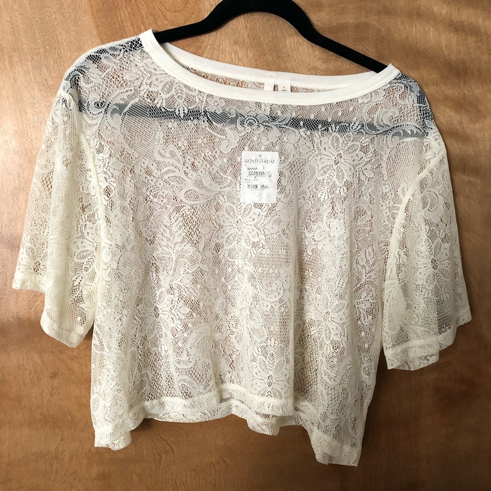 Brand new lace Frenchi crop top.